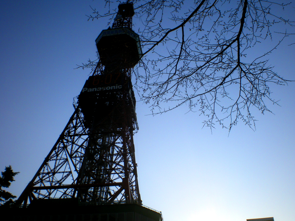 朝のテレビ塔