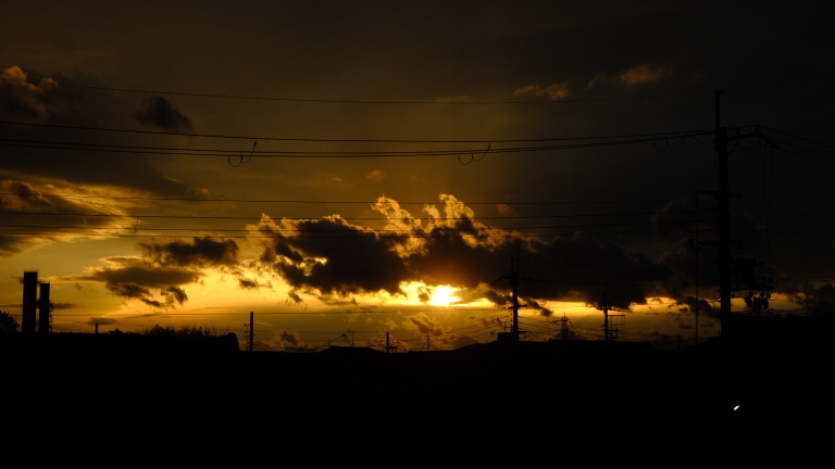 凄い夕景～龍の顔？