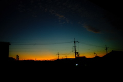 夕景～ガラス越し