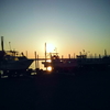夕日に染まる