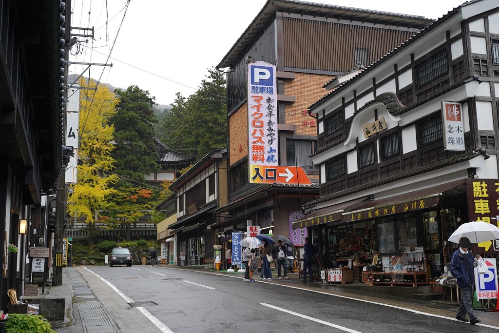 永平寺　雨と紅葉