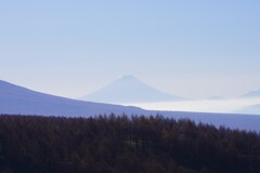 稜線の静けさ、彼方の富士