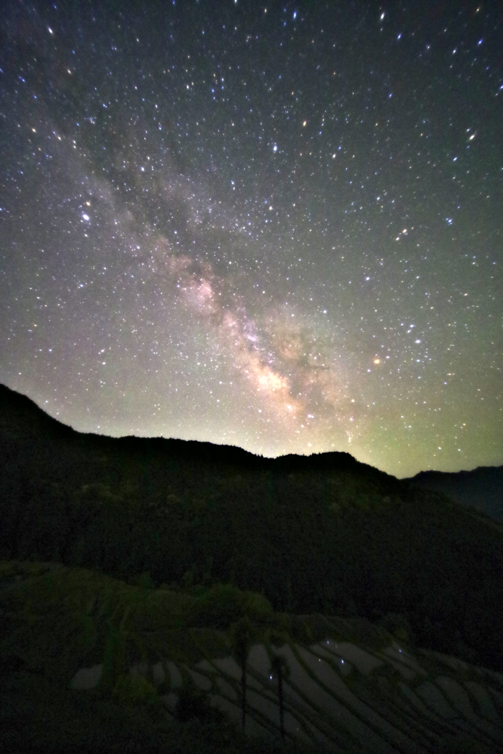 丸山千枚田と天の川