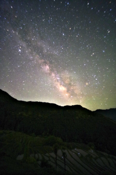 丸山千枚田と天の川