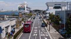 豪華客船が停泊してる風景