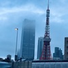 雲が掛かった東京一の高層ビル。