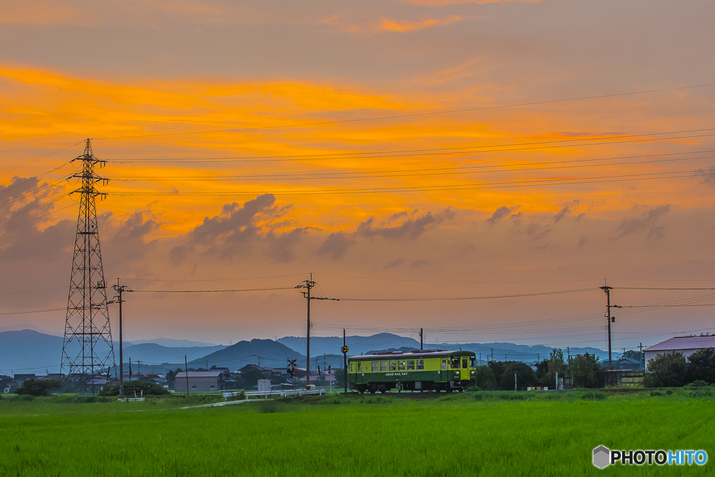 甘木鉄道の夕景 ２
