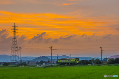 甘木鉄道の夕景 ２