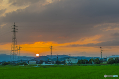 甘木鉄道の夕景 １
