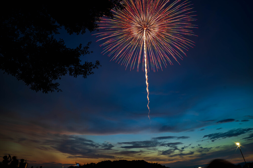 マジックアワーの中の花火