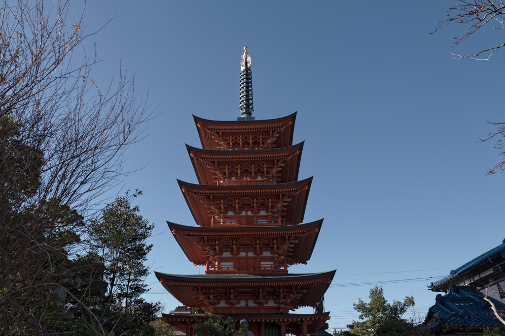 五重塔がある港町