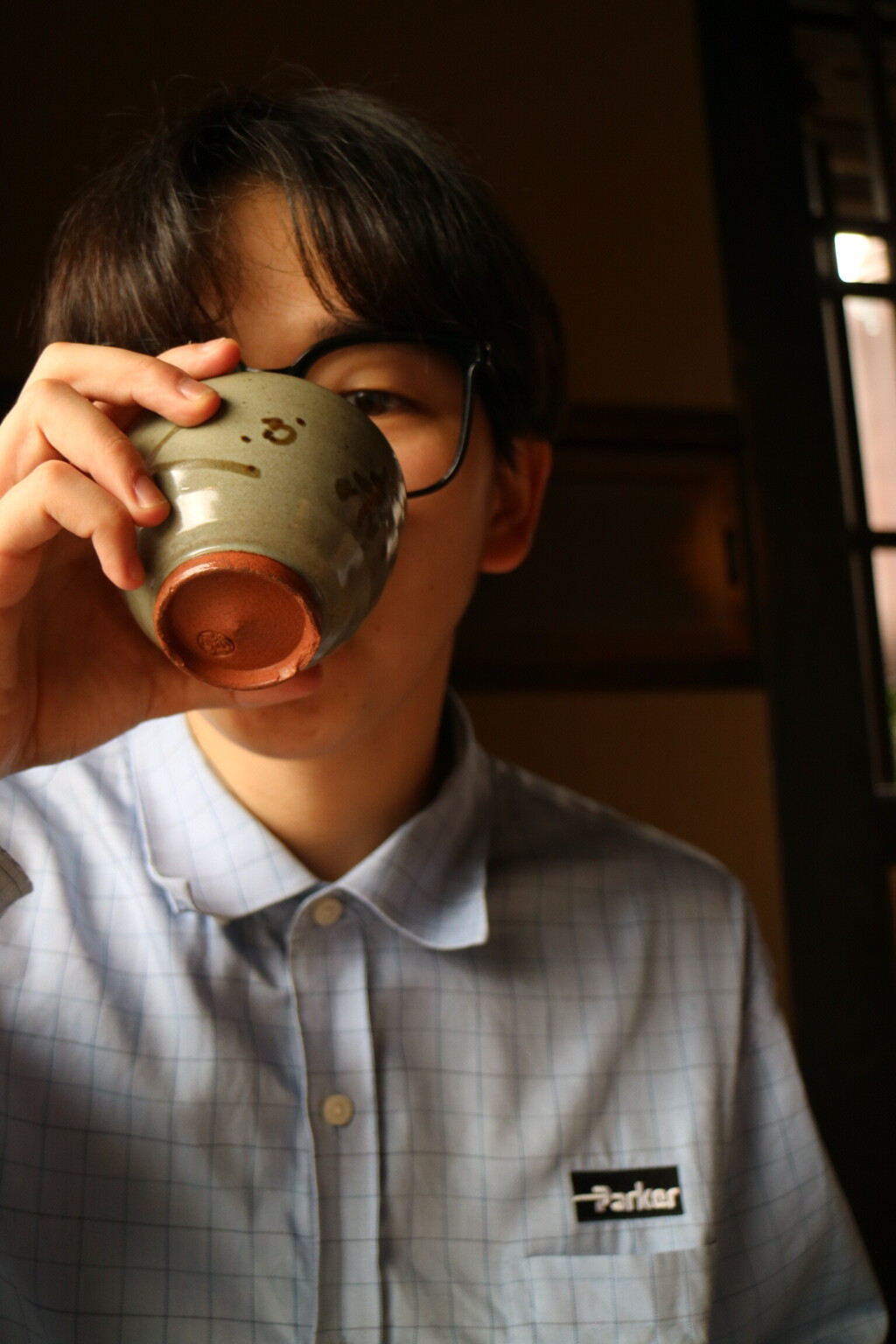 赤福を食べる友達