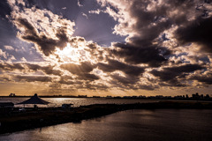 夕日と海（葛西臨海公園）