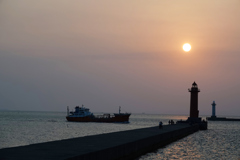 おぼろ夕日