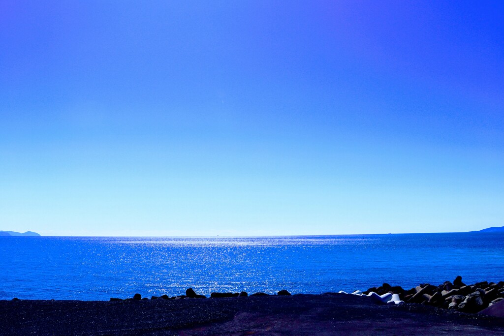 田子の浦から見た駿河湾