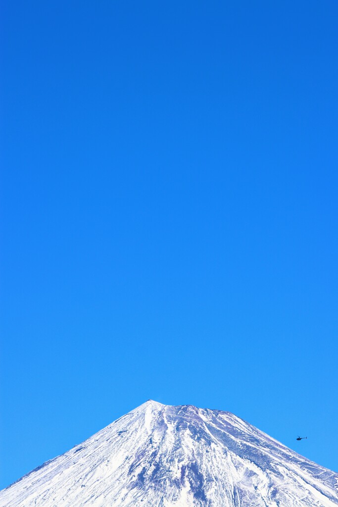 富士山とヘリ