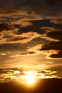 日没直前の夕焼け空