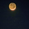 三日月とプレアデス星団