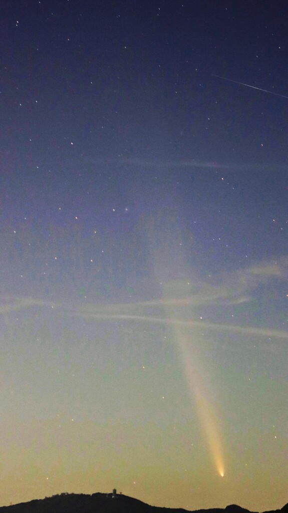 紫金山・アトラス彗星と流れ星