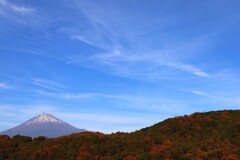 富士山と紅葉の山
