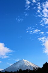 青空と今朝の富士山