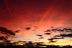 日没後の夕焼け空