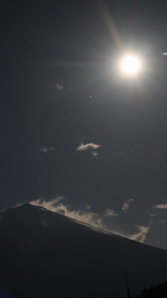 月の出後の富士山