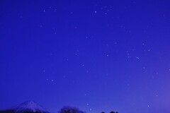 富士山と満天の星
