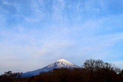 夕暮れ富士と雲