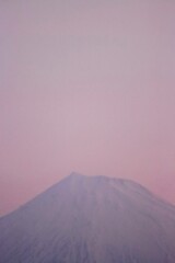 さくら色に染まる今朝の富士