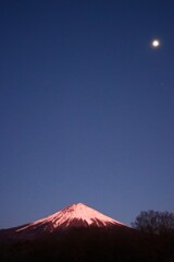月と木星と富士山