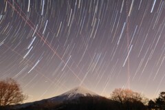 富士山と夜空