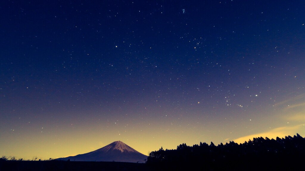 富士と夜空