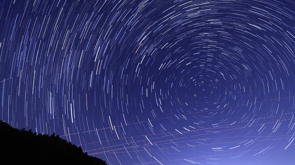 北極星を中心に。