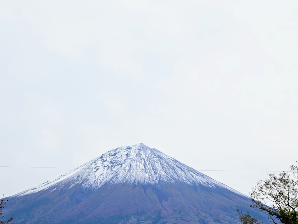 2025年初冠雪日　朝の富士山（富士宮）