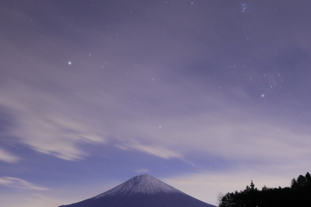 富士と夜空