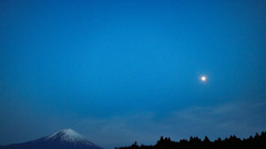 富士山と満月