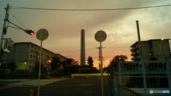 夕暮れ時の給水塔①