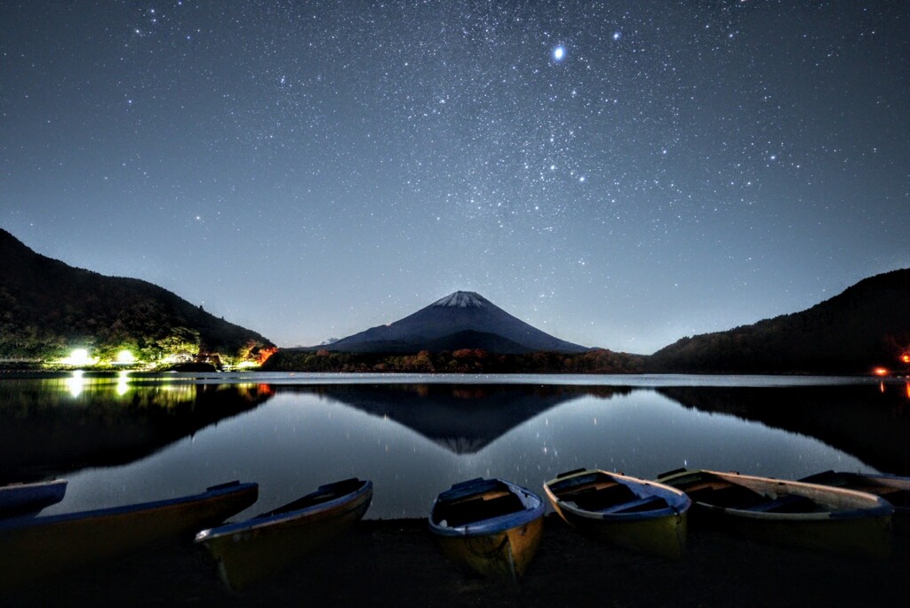 精進湖の星空