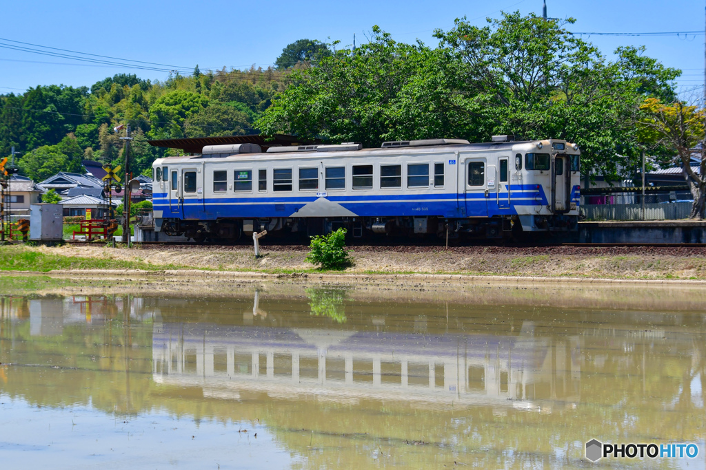 北条鉄道　キハ40 水田リフレ