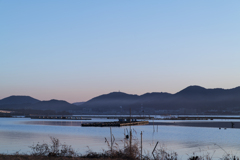 夕暮れの琵琶湖