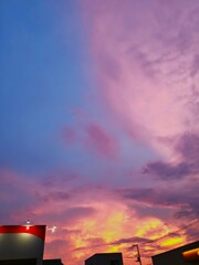 予報とは違った夕焼け