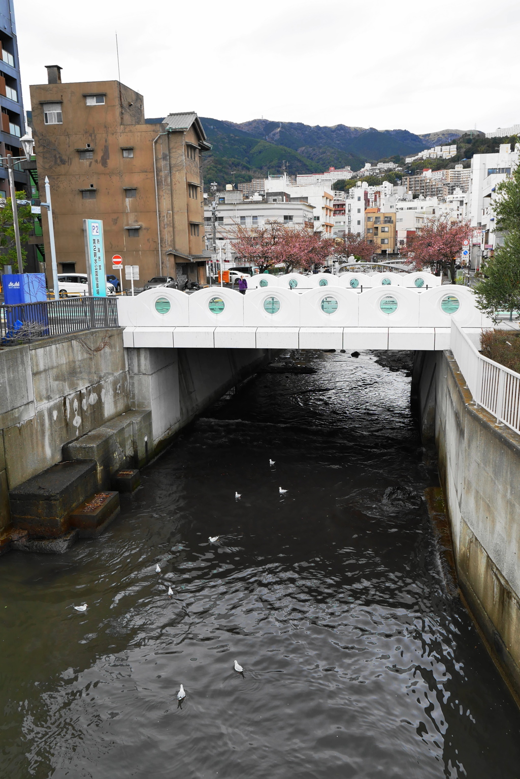 熱海糸川　河口から上流を
