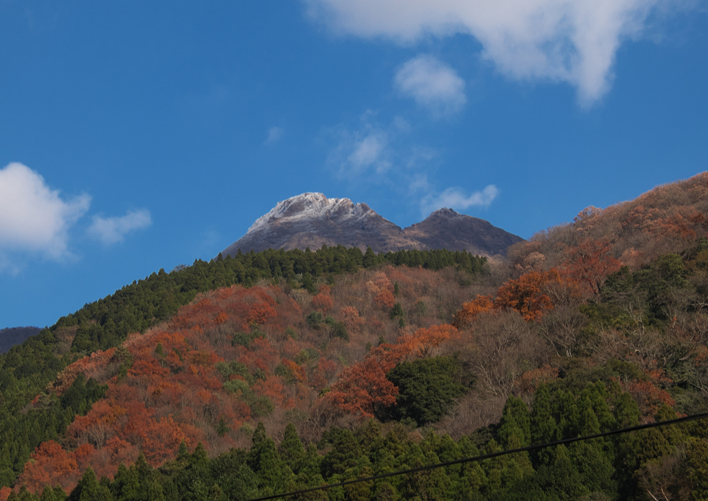由布岳　冠雪