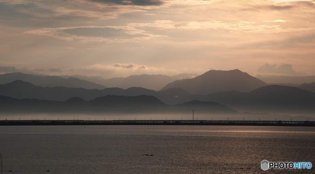 不知火海と阿蘇方面の山