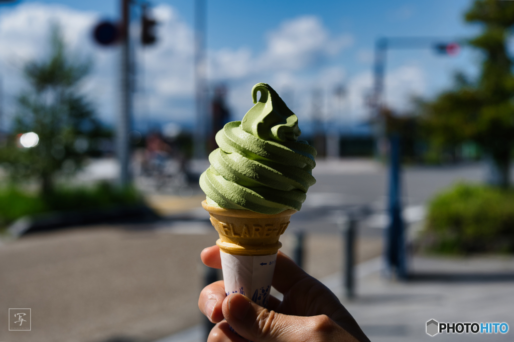 駿河屋抹茶ソフトクリーム