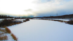 雪に覆われたモエレ沼
