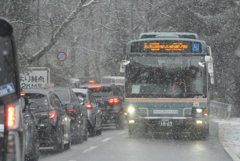雪とバス