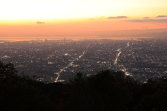 生駒山からの夕焼け