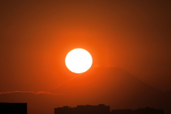 富士山に沈む夕陽①
